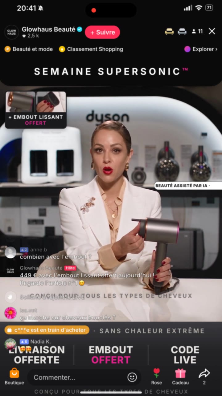 การ์ดโปรโมชันไลฟ์ TikTok Shop และสินค้าที่ปักหมุดระหว่างไลฟ์ขายของด้วย AI