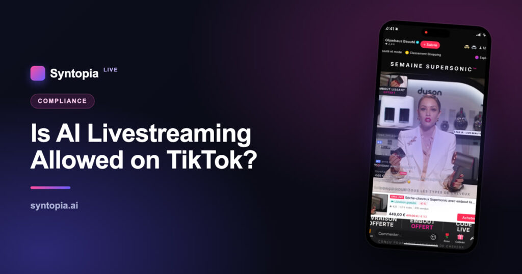Is AI livestreaming allowed on TikTok — AI avatar hosting a TikTok Shop live